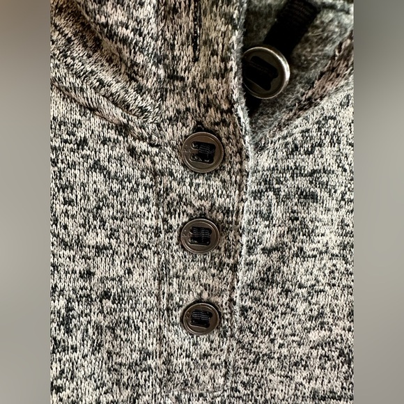 Natural Reflections Heathered Gray Button-Up Sweater - Picture 3 of 7